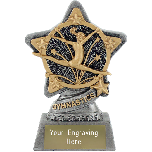 Gymnastics Trophy by Infinity Stars in Antique Silver 10cm (4")