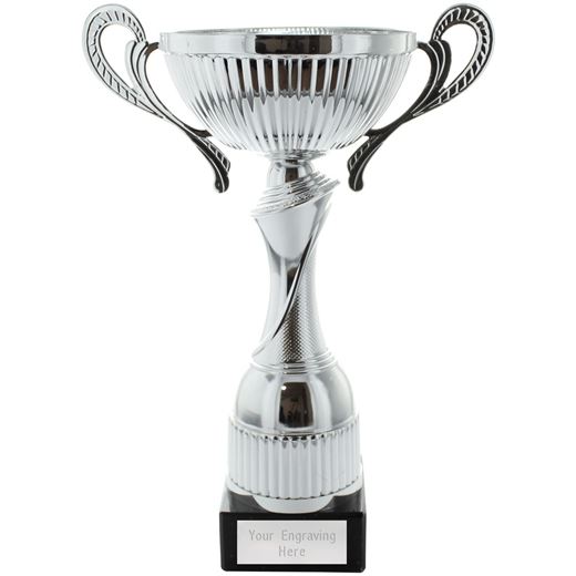Silver Trophy Cup with Spiral Stem 20cm (8")