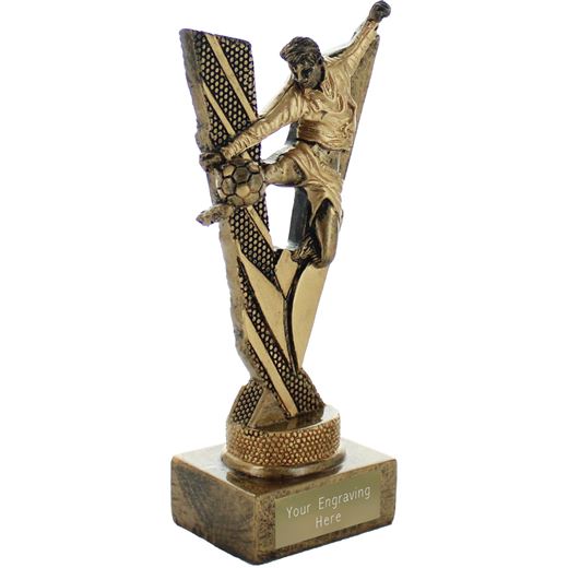 Football Player Action Trophy Antique Gold 12cm (4.75")