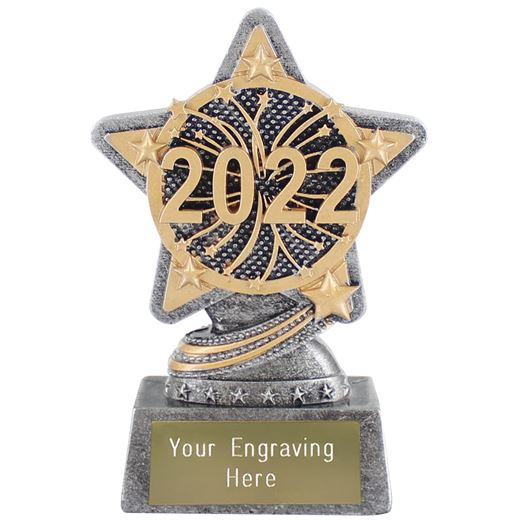 2022 Trophy by Infinity Stars Antique Silver 10cm (4")