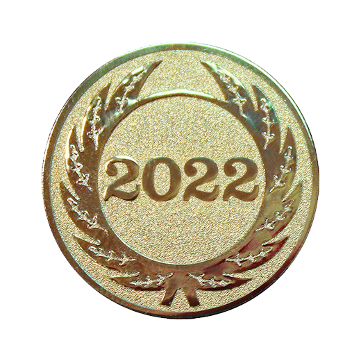 2022 Year Gold Aluminium Centre 25mm