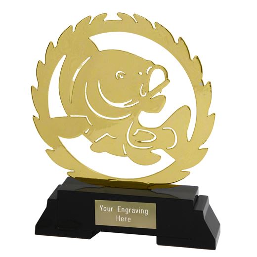 Metallic Wreath Fishing Trophy Gold 18.5cm (7")