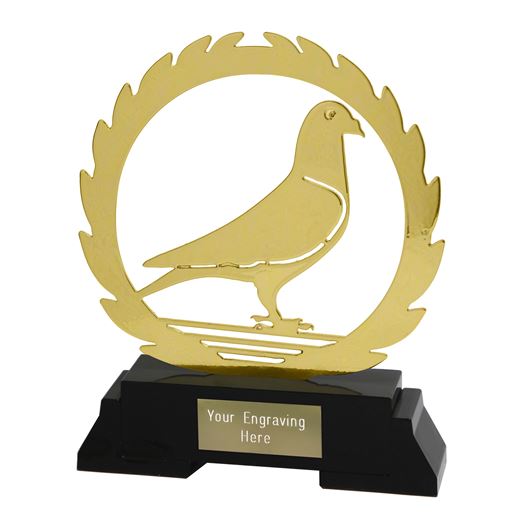 Metallic Wreath Pigeon Racing Trophy Gold 18.5cm (7")