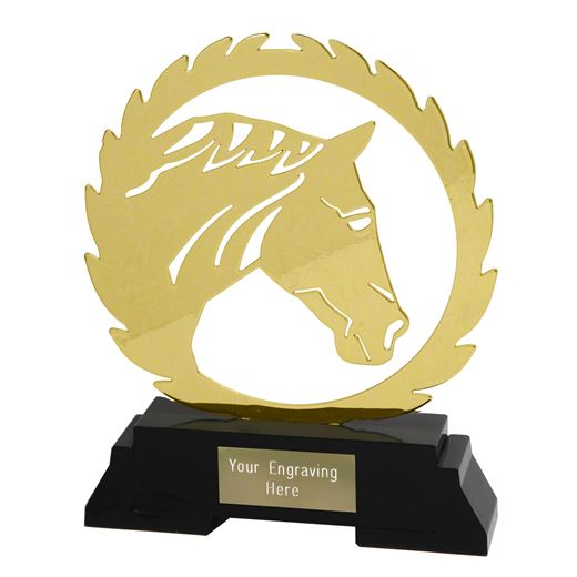 Metallic Wreath Equestrian Trophy Gold 18.5cm (7")
