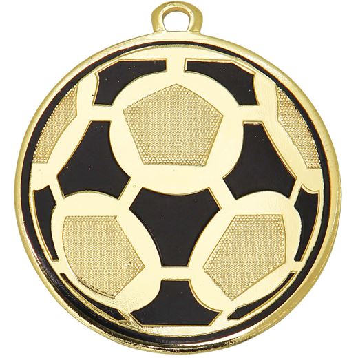 Patterned Football Medal Gold 50mm (2")