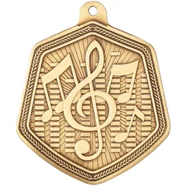 MUSIC MEDAL ANTIQUE GOLD FREE RIBBON AM1049.12 MB14 