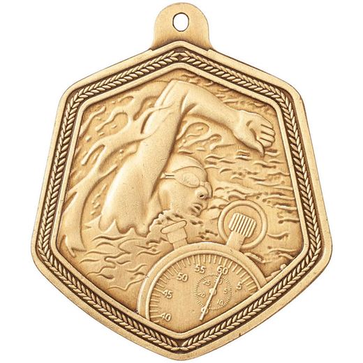 Falcon Swimming Medal Gold 65mm (2.5")