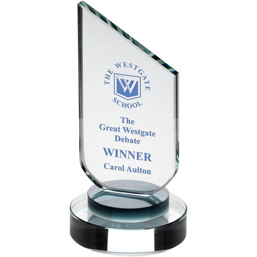 Clear Glass Plaque with Black Collar Award 16cm (6.25")