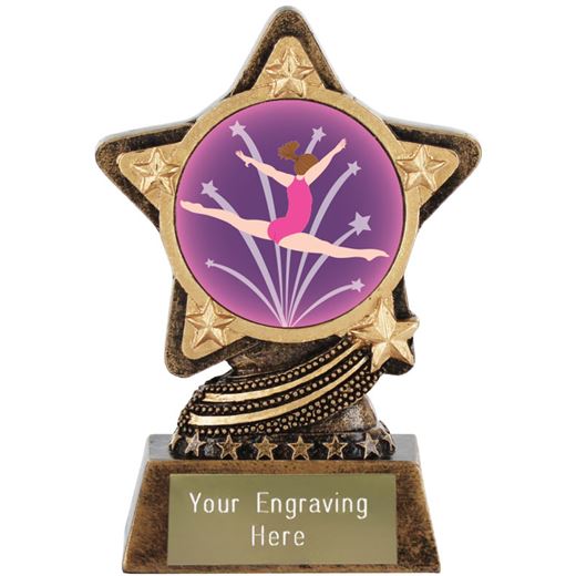 Gymnastics Trophy by Infinity Stars Antique Gold 10cm (4")