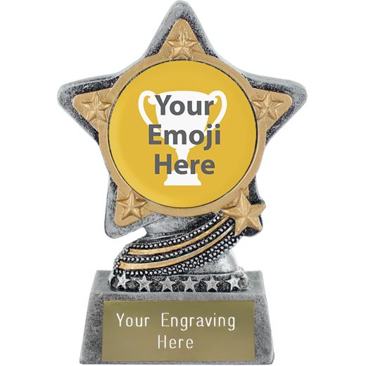 Emoji Trophy by Infinity Stars Antique Silver 10cm (4")