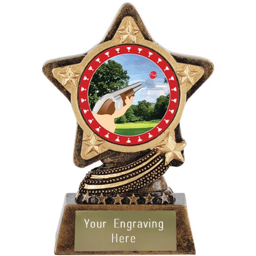 Clay Pigeon Shooting Trophy by Infinity Stars 10cm (4")