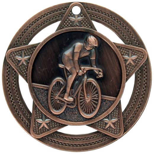 Cycling Medal by Infinity Stars Antique Bronze 50mm (2")
