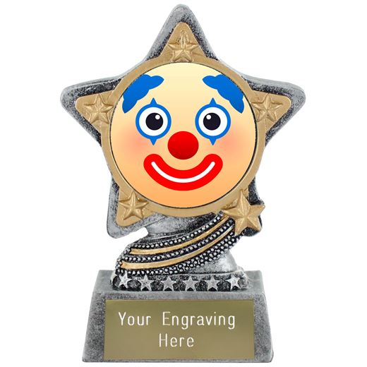 Clown Emoji Trophy by Infinity Stars Antique Silver 10cm (4")
