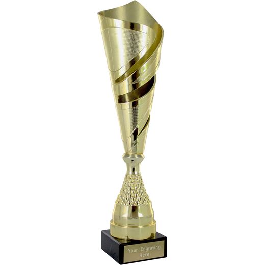 Gold Spiral Trophy Cup On Marble Base 38cm (15")