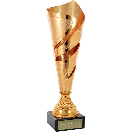 Bronze Spiral Trophy Cup On Marble Base 33cm (13")