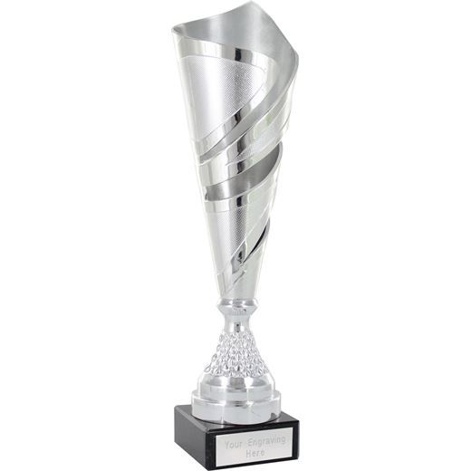 Silver Spiral Trophy Cup On Marble Base 36cm (14.25")