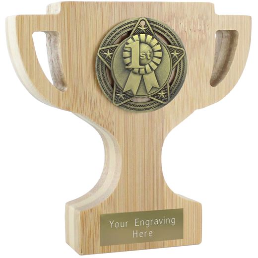 Bamboo 1st Place Trophy Cup Antique Gold 13cm (5")