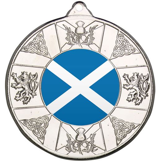 Silver Scottish Patterned Medal 50mm (2")