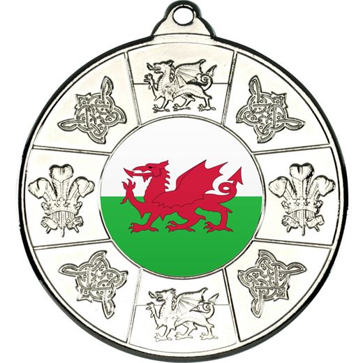 Welsh Patterned Medal Silver 50mm (2")