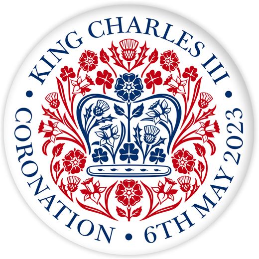 King Charles III Coronation Official Emblem Pin Badge 25mm (1")