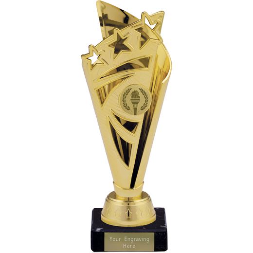 Multi Award Star Cone Cup on Marble Base Gold 21cm (8.25")