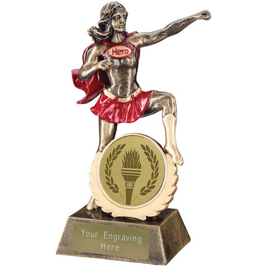 Antique Gold Resin Multi Award Female Hero Trophy 19cm (7.5")