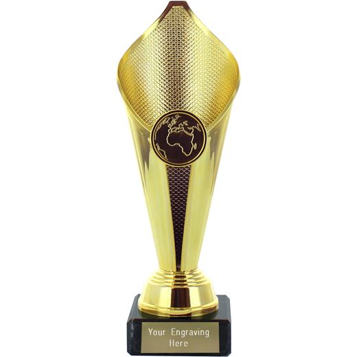 Flame Cup Trophy on Marble Base Gold 19cm (7.5")