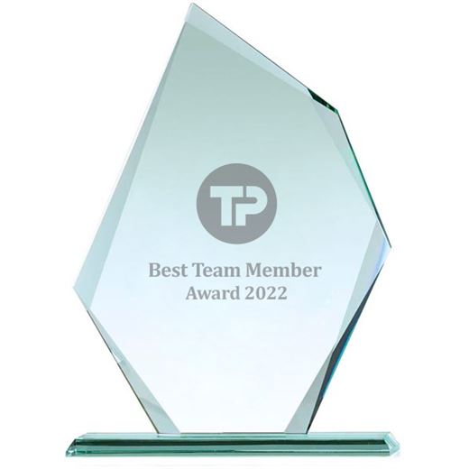 Thick Paragon Jade Glass Plaque Award 19cm (7.5")