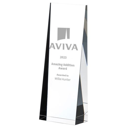 Optical Crystal Towering Wedge Award 16.5cm (6.5")