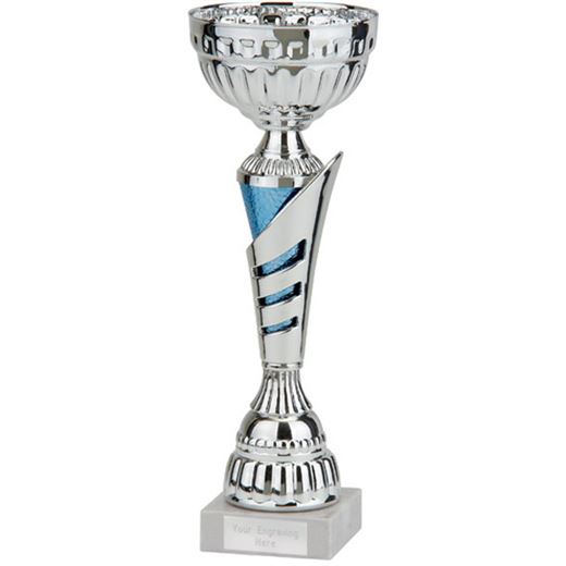 Rio Vista Silver & Blue Metal Bowl Trophy Cup 28cm (11")