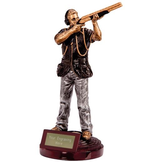 Black & Silver Extreme Clay Pigeon Figure Trophy 21.5cm (8.5")