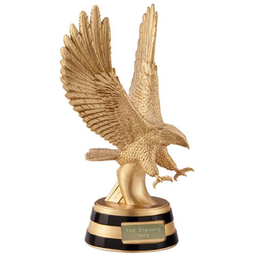 Gold Resin Motion Golden Eagle Trophy 25cm (9.75")