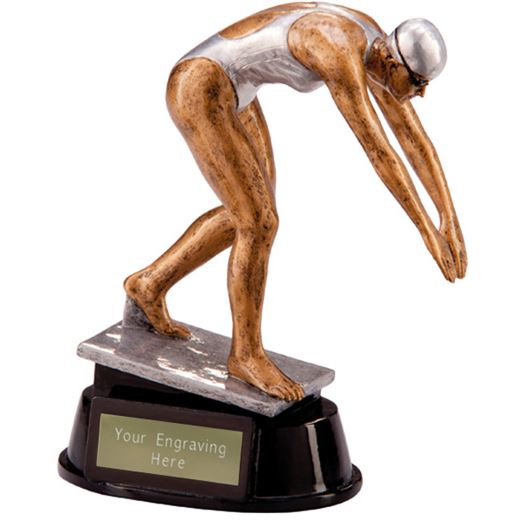 Resin Extreme Female Swimming Figure Trophy 16.5cm (6.5")
