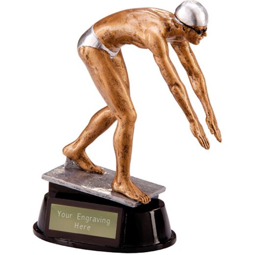 Resin Extreme Male Swimming Figure Trophy 17cm (6.75")