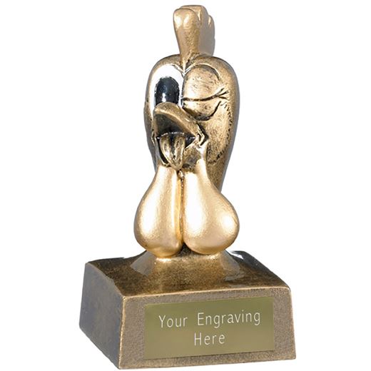 Gold Novelty Cock Trophy 10cm (4")