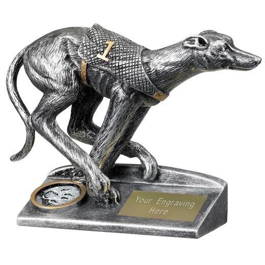 Antique Silver Greyhound Racing Trophy 12.5cm (5")