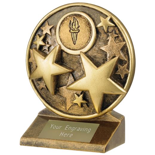 Round Gold Resin Multi Star Trophy 11cm (4.25")