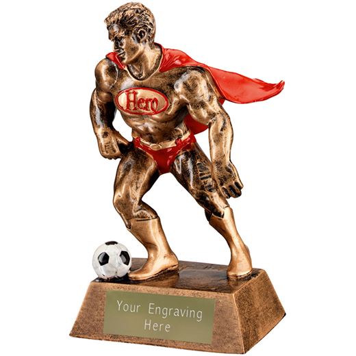 Antique Gold Resin Football Hero Trophy 16cm (6.25")