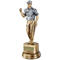 Male Figure Golf Celebration Trophy 21cm (8.25