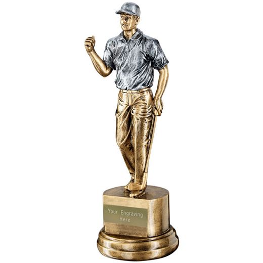 Male Figure Golf Celebration Trophy 21cm (8.25")