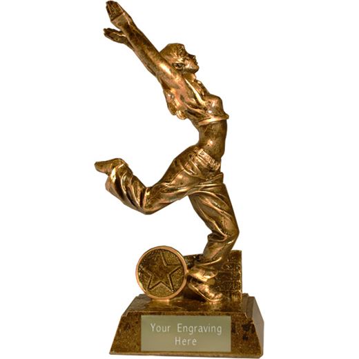 Antique Gold Resin Female Street Dance Trophy 19cm (7.5")