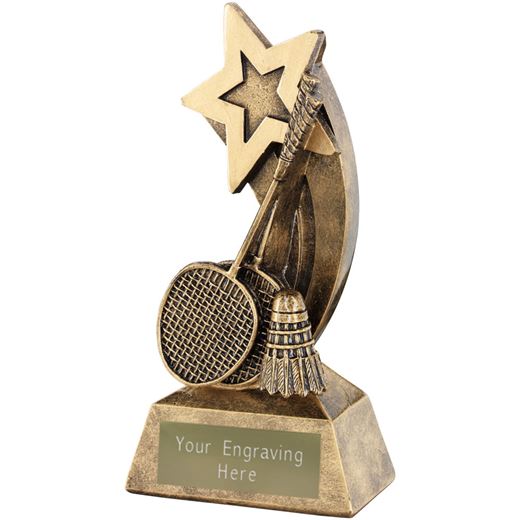 Badminton Rackets Shuttlecock With Shooting Star Trophy 14.5cm (5.75")