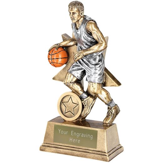 Male Action Basketball Figure Trophy 15cm (6")