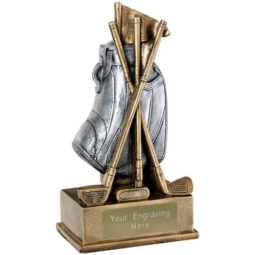 Golf Bag & Clubs Trophy 18cm (7")