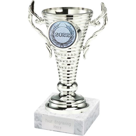 2022 Silver Trophy Cup on White Marble Base 12.5cm (5")