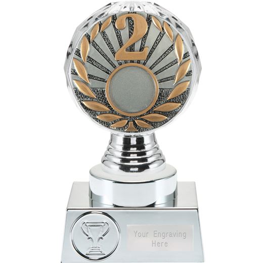 2nd Place Trophy Silver Hemisphere 15cm (6")