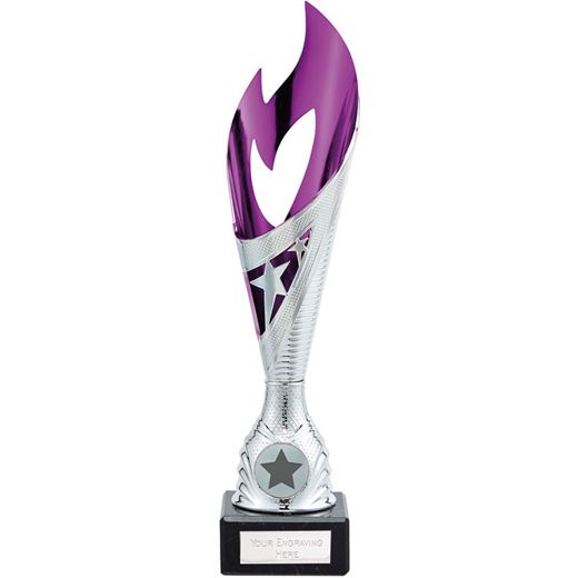 Dance Flame Trophy Silver & Purple 27.5cm (10.75")