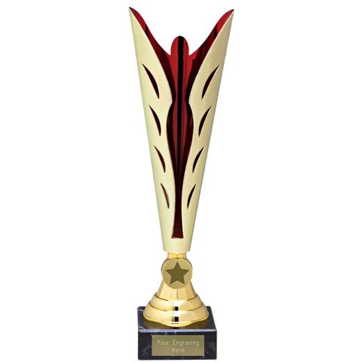 Gold & Red Achievement Trophy Cup 35cm (13.75")