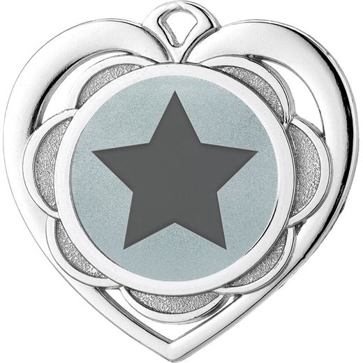 Multi Award Heart Medal Silver 50mm (2")