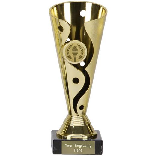 Gold Plastic Carnival Cup Trophy on Marble Base 17cm (6.75")